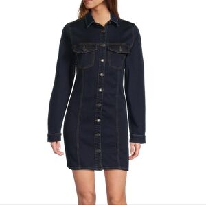 Noisy May Mine Long Sleeve Slim Denim Sheath Mini Dress Sz M NWT MSRP $105